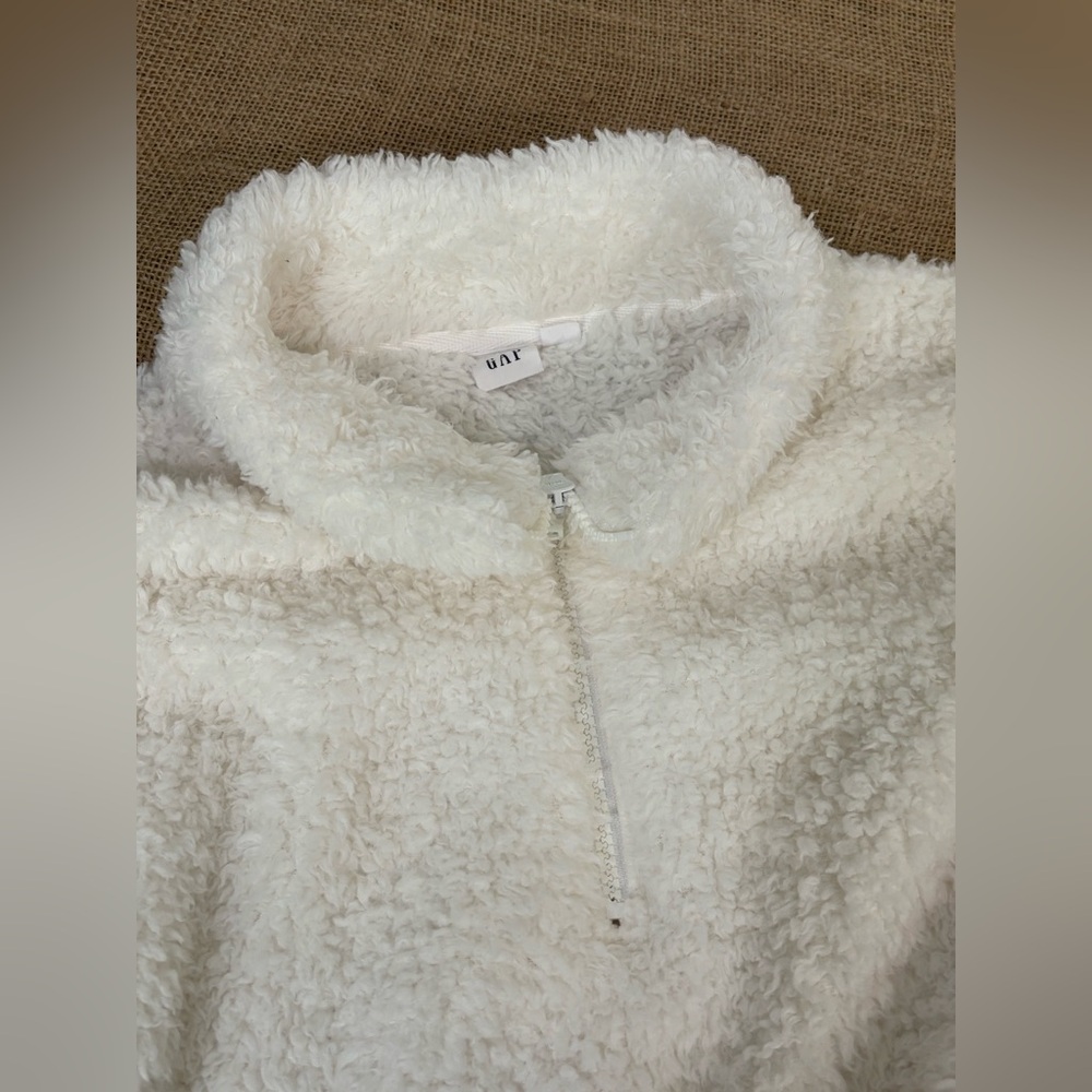 ❄️ GAP Brand | Winter White, 1/4 Zip Pullover Jacket, Medium, Soft, EUC - Picture 4 of 16